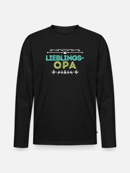 Statement Lieblingsopa Opa Großvater - Männer Premium Bio Langarmshirt - Schwarz