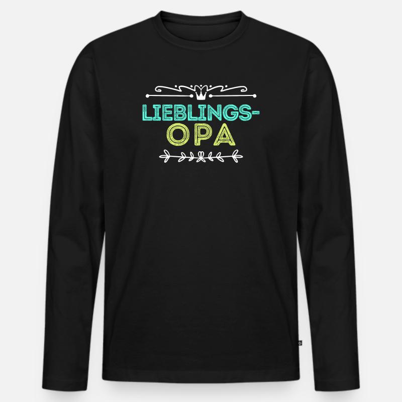 Statement Lieblingsopa Opa Großvater - Männer Premium Bio Langarmshirt - Schwarz