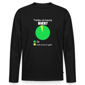 Werde Ich Heute Bier Trinken? Lustige Diagramme - Männer Premium Bio Langarmshirt - Schwarz - Vorne - Nico (187cm)