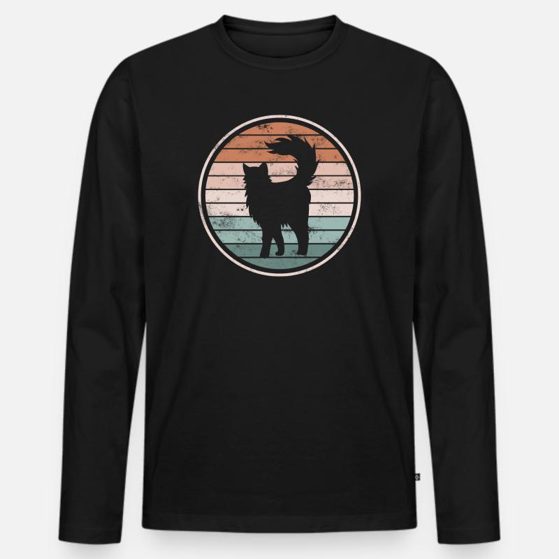 Katze Katzen - Männer Premium Bio Langarmshirt - Schwarz