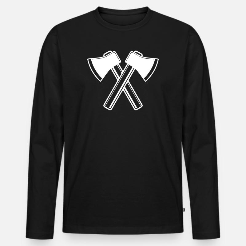 Axt Äxte Holzfäller Forstwirt - Männer Premium Bio Langarmshirt - Schwarz