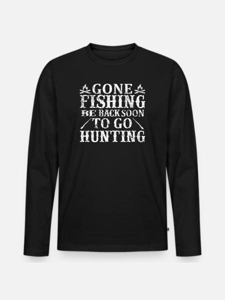 Angler Motif - Men's Premium Organic Long Sleeve Shirt - black
