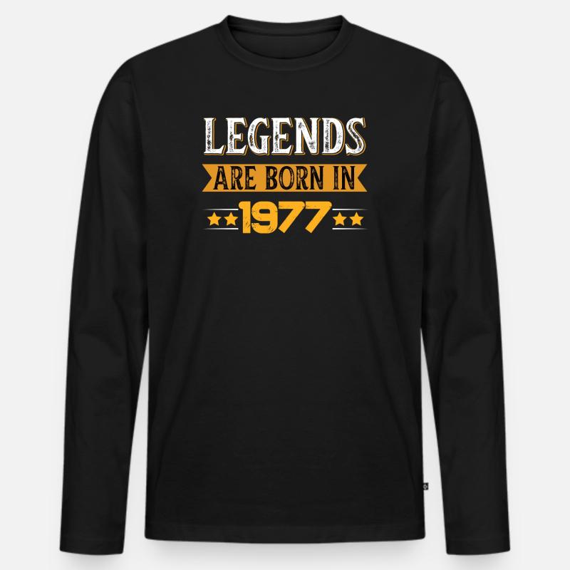 1977er Retro Gewinner Design - Männer Premium Bio Langarmshirt - Schwarz