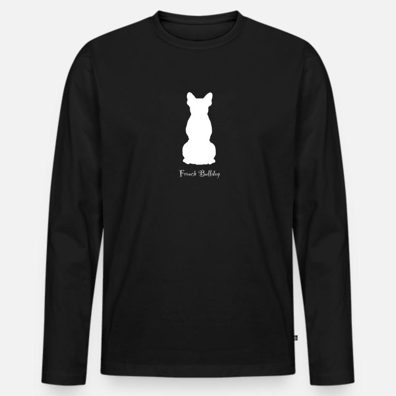 French Bulldog - Männer Premium Bio Langarmshirt - Schwarz