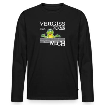 Frosch König textile Geschenkidee - Männer Premium Bio Langarmshirt - Schwarz - Vorne - Nico (187cm)