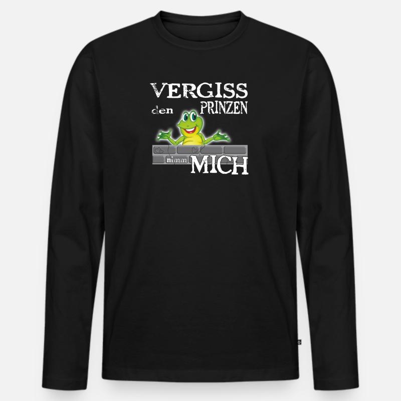 Frosch König textile Geschenkidee - Männer Premium Bio Langarmshirt - Schwarz