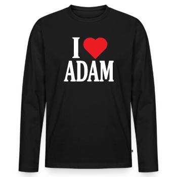 T-shirt J’aime Adam J’aime Adam t-shirt - T-shirt manches longues Premium bio Homme - noir - Devant - Nico (187cm)