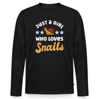 Escargots d’escargot - T-shirt manches longues Premium bio Homme - noir - Devant - Nico (187cm)