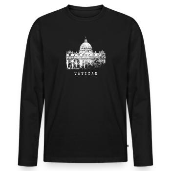 Vatican St. Peter's Basilica Vintage Vatican City Vatican Rome - Men's Premium Organic Long Sleeve Shirt - black - Front - Nico (187cm)