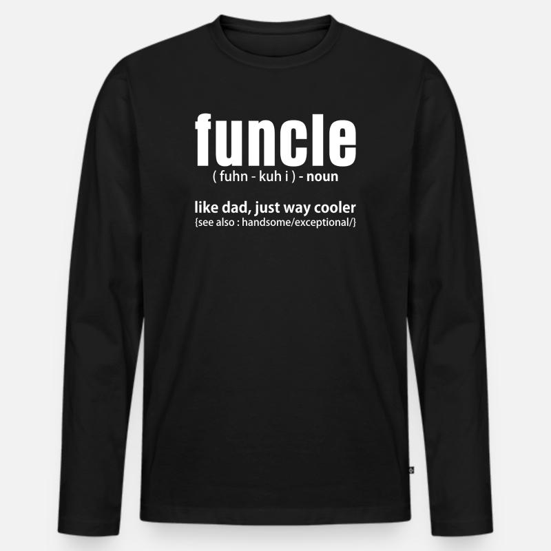 Funch Dad Definition Grafik-Tee - Männer Premium Bio Langarmshirt - Schwarz