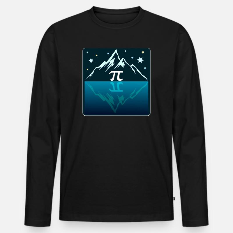 Wandern Zahl Pi - Männer Premium Bio Langarmshirt - Schwarz