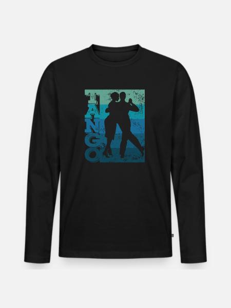 Tango Argentino Retro Vintage Tango Vals Dance - Men's Premium Organic Long Sleeve Shirt - black