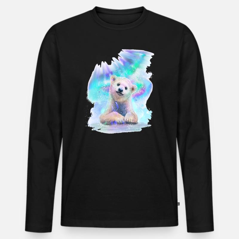 Eisbär - Männer Premium Bio Langarmshirt - Schwarz