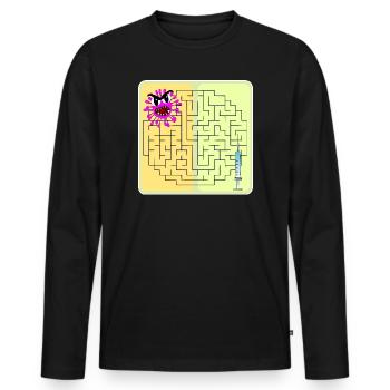 Rätsel Virus - Männer Premium Bio Langarmshirt - Schwarz - Vorne - Nico (187cm)