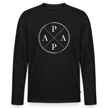 Papa Vater Vatertag Geschenk - Männer Premium Bio Langarmshirt - Schwarz - Vorne - Nico (187cm)