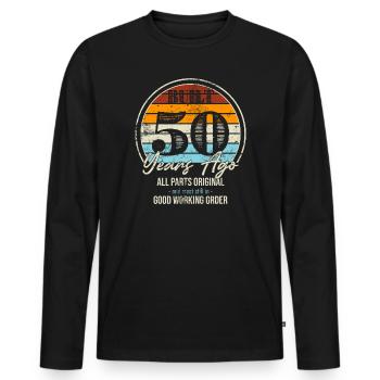 Vor fünfzig Jahren Alle Teile original - Männer Premium Bio Langarmshirt - Schwarz - Vorne - Nico (187cm)