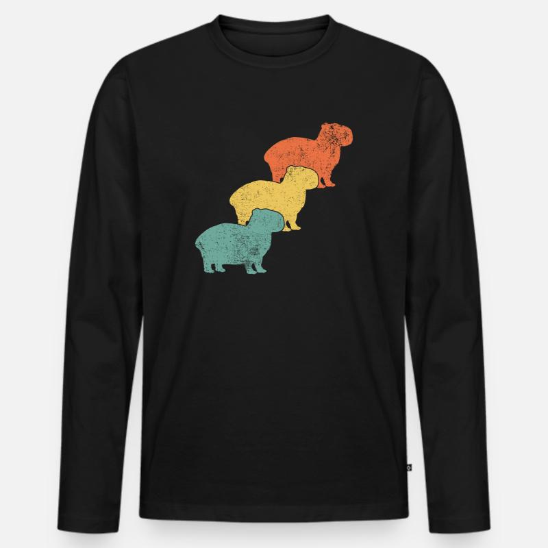 Capybara Capybara-Liebhaber - Männer Premium Bio Langarmshirt - Schwarz