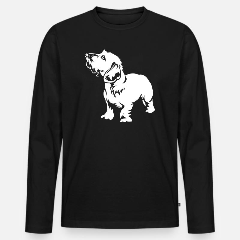 Dackel "Black Edition" - Männer Premium Bio Langarmshirt - Schwarz
