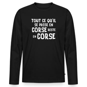 Corse, Corse humour, je suis Corse - T-shirt manches longues Premium bio Homme - noir - Devant - Nico (187cm)