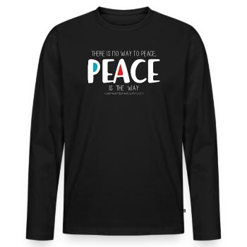 Peace 2 (sombre) - T-shirt manches longues Premium bio Homme - noir - Devant - Nico (187cm)