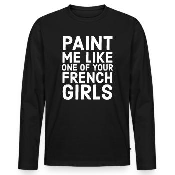 Citation de film - Français Girls - Titanic - Hollywood - T-shirt manches longues Premium bio Homme - noir - Devant - Nico (187cm)