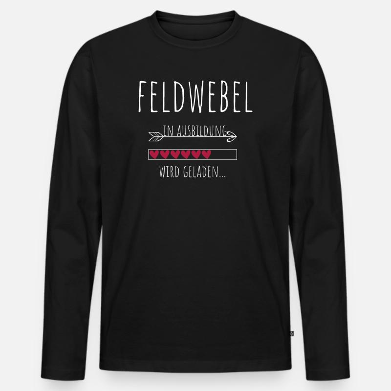 Feldwebel Ausbildung Geschenk - Männer Premium Bio Langarmshirt - Schwarz