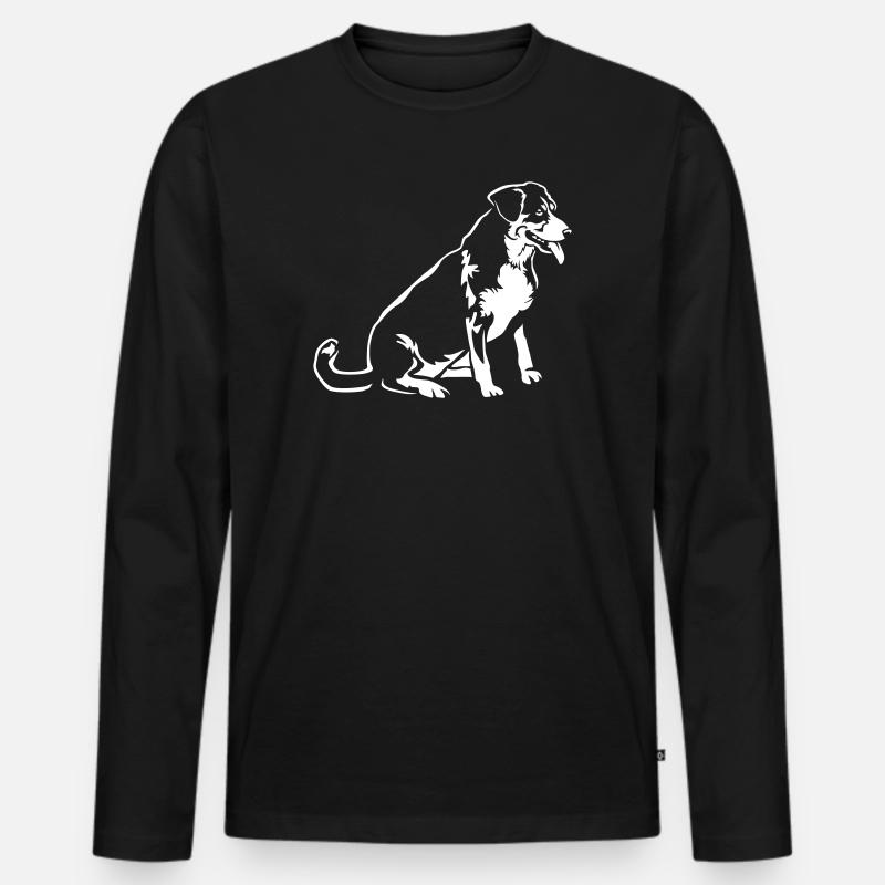 Entlebucher Sennenhund "Black Edition" - Männer Premium Bio Langarmshirt - Schwarz