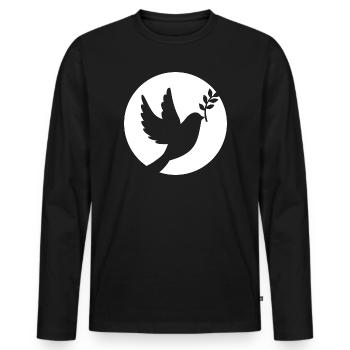 T-Shirt Dove of Peace - Peace Ukraine - Men's Premium Organic Long Sleeve Shirt - black - Front - Nico (187cm)