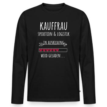 Kauffrau Spedition & Logistik in Ausbildung - Männer Premium Bio Langarmshirt - Schwarz - Vorne - Nico (187cm)