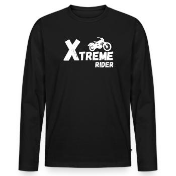 motorcycle, sport motorcycle, humor motorcycle - Men's Premium Organic Long Sleeve Shirt - black - Front - Nico (187cm)