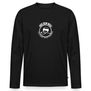 Führerschein bestanden Aus dem Weg - Männer Premium Bio Langarmshirt - Schwarz - Vorne - Nico (187cm)