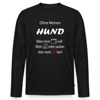 Ohne mein Hund - Männer Premium Bio Langarmshirt - Schwarz - Vorne - Nico (187cm)