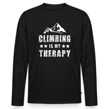 Klettern Kletterer - Männer Premium Bio Langarmshirt - Schwarz - Vorne - Nico (187cm)