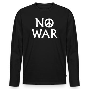 No War - Men's Premium Organic Long Sleeve Shirt - black - Front - Nico (187cm)