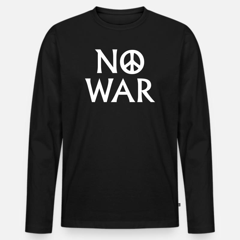 No War - Männer Premium Bio Langarmshirt - Schwarz