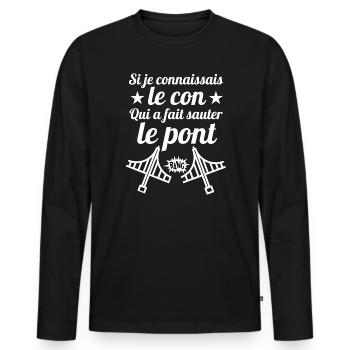 septième compagnie, 7ème compagnie, film culte - T-shirt manches longues Premium bio Homme - noir - Devant - Nico (187cm)