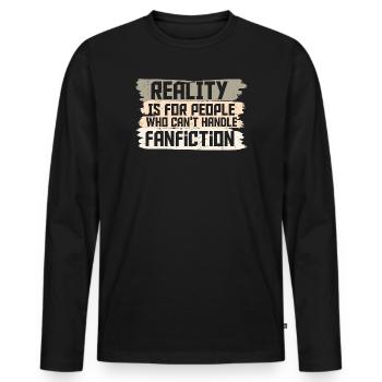 Reality and Fanfiction Mashup Design - Männer Premium Bio Langarmshirt - Schwarz - Vorne - Nico (187cm)
