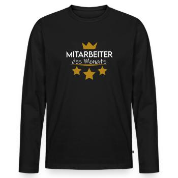 Mitarbeiter des Monats - Männer Premium Bio Langarmshirt - Schwarz - Vorne - Nico (187cm)