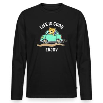 Auto Statement Autofahrer Autofahren Autoliebhaber - Männer Premium Bio Langarmshirt - Schwarz - Vorne - Nico (187cm)