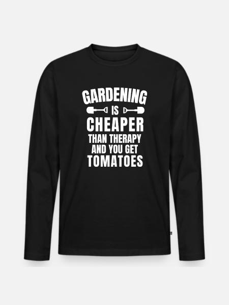 Gartenarbeit, Gartenarbeit, Gartenarbeit - Männer Premium Bio Langarmshirt - Schwarz