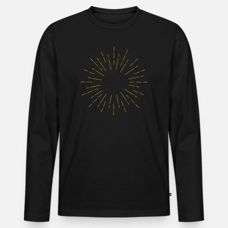 Sonne Sonnenstrahlen - Männer Premium Bio Langarmshirt - Schwarz