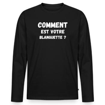cinéma, fan de cinéma - T-shirt manches longues Premium bio Homme - noir - Devant - Nico (187cm)