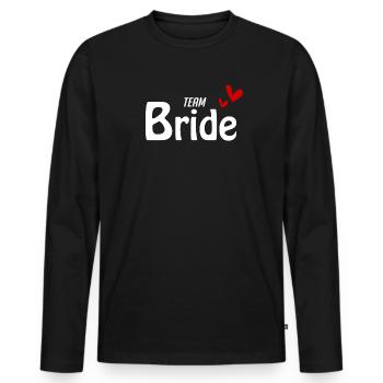 Team Bride - Männer Premium Bio Langarmshirt - Schwarz - Vorne - Nico (187cm)