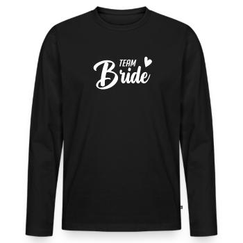 Team Bride - Männer Premium Bio Langarmshirt - Schwarz - Vorne - Nico (187cm)
