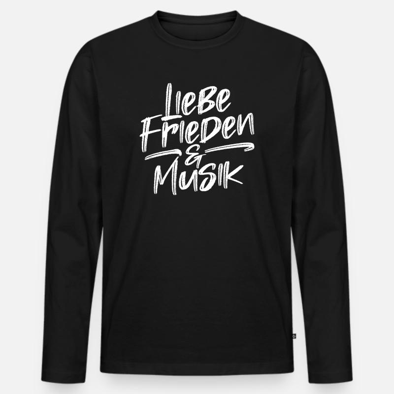 Frieden Liebe Friedensbewegung Statement Freiheit - Männer Premium Bio Langarmshirt - Schwarz