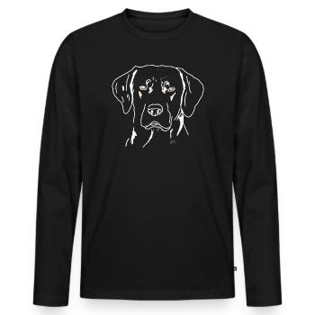 Labrador - T-shirt manches longues Premium bio Homme - noir - Devant - Nico (187cm)