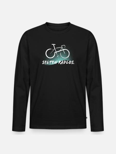 Selten Radlos - Fahrrad - Männer Premium Bio Langarmshirt - Schwarz