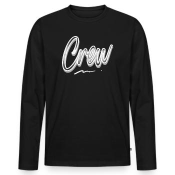 Crew - Männer Premium Bio Langarmshirt - Schwarz - Vorne - Nico (187cm)