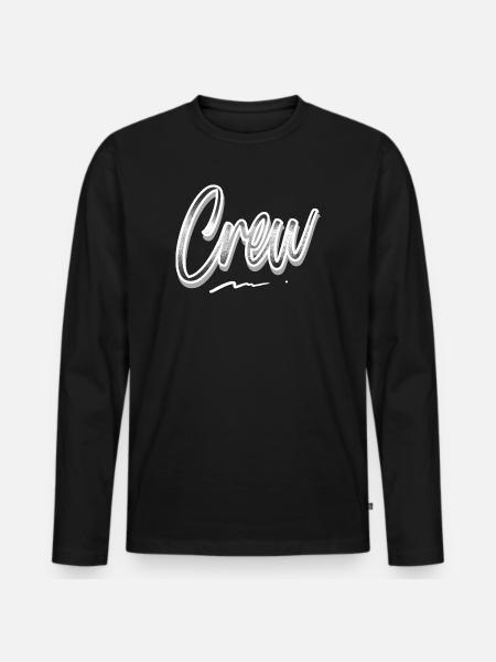 Crew - Men's Premium Organic Long Sleeve Shirt - black