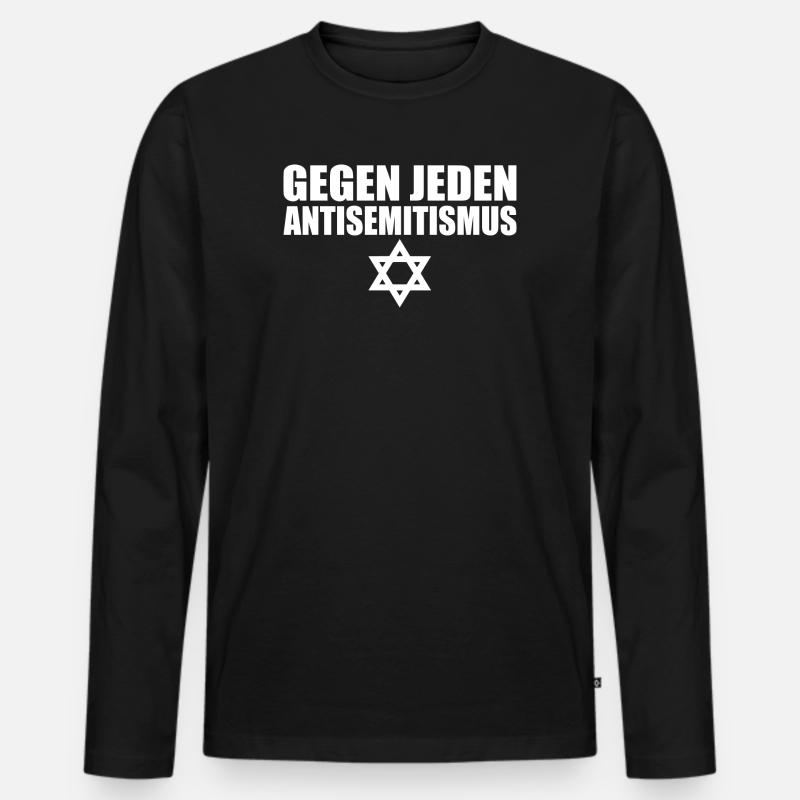 Gegen jeden antisemitismus - Männer Premium Bio Langarmshirt - Schwarz